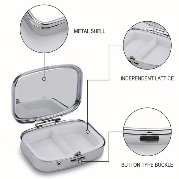 NEW| Cute Whimsical Cozy Cat Pattern Portable Pill Box Case Trinket Organizer - Picture 13 of 13